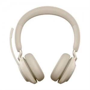 Jabra Evolve2 65 MS Stereo Headset Head-band Beige Bluetooth