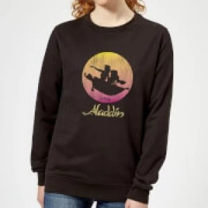 Disney Aladdin Flying Sunset Womens Sweatshirt - Black - 5XL
