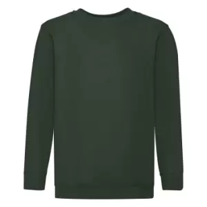 Fruit Of The Loom Childrens Unisex Set In Sleeve Sweatshirt (Pack of 2) (5-6) (Bottle Green)