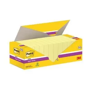 Post-it Super Sticky Notes 76x76mm Canary Yellow 90 Sheets 1212 FREE