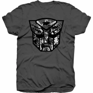 Hasbro - Transformers Autobot Shield Black/White Unisex Small T-Shirt - Grey