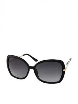 Accessorize Sophie Metal Detail Square Sunglasses - Black