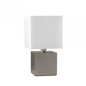 Cubbie Silver Touch Table Lamp With White Shade