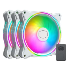 Cooler Master MasterFan MF120 Halo White Edition ARGB 3 Fan Pack with ARGB Controller