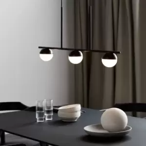Contina 3-Spot Indoor Dining Kitchen Pendant Ceiling Light in Black (Diam) 10cm