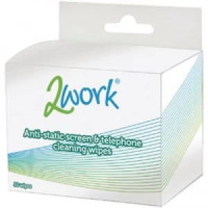 2Work Anti-Static Screen and Telephone Wipes Pack of 50 DB50342