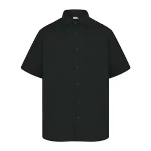 Absolute Apparel Mens Short Sleeved Classic Poplin Shirt (S) (Black)