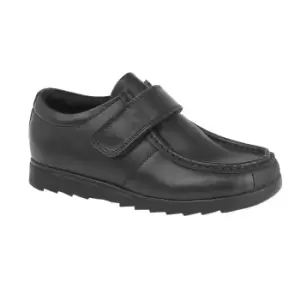 Roamers Boys Leather One Bar School Shoes (6 UK) (Black)