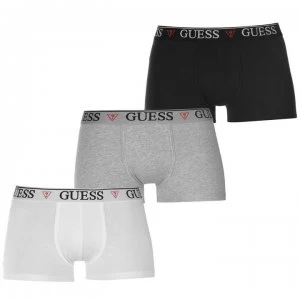 Guess 3 Pack Logo Trunks - Blk/Wht/Gry