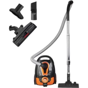 Deuba Vacuum Cleaner With Bag 900 W Canister Vacuum Cleaner HEPA Filter 3.2L Suction Power Regulation on The Handle Powerful Orange Staubsauger