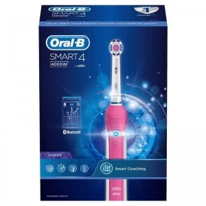 Oral B Smart 4 Pink 3D White Rechargeable Toothbrush