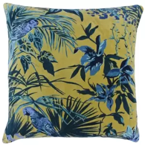 Amazon Jungle Botanical Cushion Teal, Teal / 55 x 55cm / Polyester Filled
