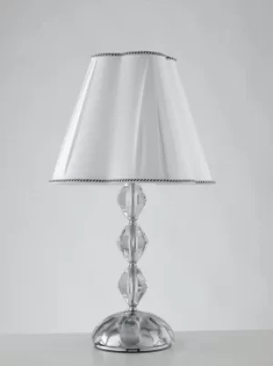 RIFLESSO Table Lamp with Round Tapered Shade Chrome, Crystal 40x65cm