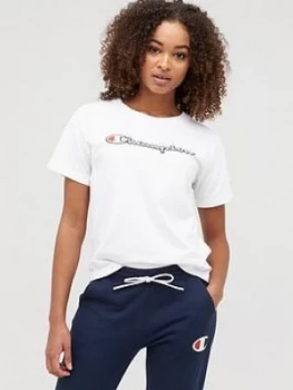 Champion Crew Neck T-Shirt - White, Size XL, Women