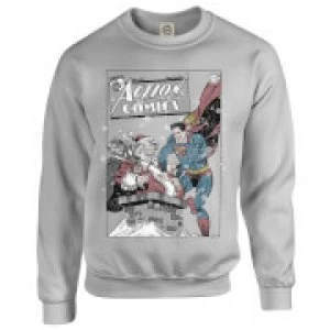 DC Comics Originals Superman Action Comics Grey Christmas Sweatshirt - M - Grey