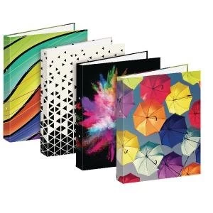 A4 Fashion Assorted 25mm Board 2 Ring Binder Pack of 12 301648
