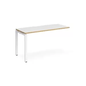 Bench Desk Add On Rectangular Desk 1400mm White/Oak Tops With White Frames 600mm Depth Adapt