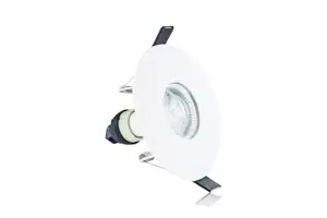 Integral Evofire IP65 Round White 70-100mm Cutout Downlight with GU10 Holder - ILDLFR70D015