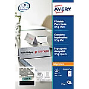Avery Place Cards C32253-25 A4 185gsm White 25 Sheets of 4 Labels