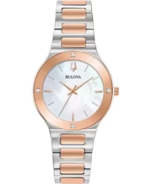 Bulova Futuro Mother of Pearl Dial Stainless Steel Womens Watch 98R274 98R274