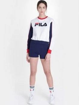 Fila Nuria Colour Block Boyfriend Sweatshirt - White, Size S, Women