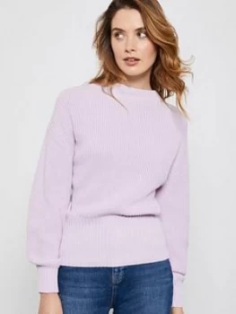 Mint Velvet Cotton Stitch Jumper - Lilac, Light Purple Size M Women