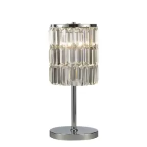 Torre Crystal Curtain Table Lamp 3 Light Polished Chrome