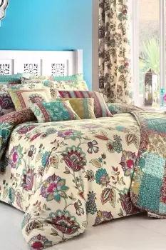 'Marinelli' Hand Painted Floral Print Duvet Cover Set
