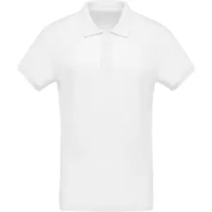 Kariban Mens Organic Pique Polo Shirt (S) (White)