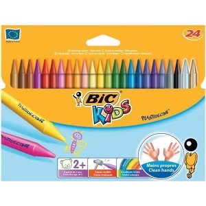 Bic Kids Plastidecor Vivid Hard Long-lasting Sharpenable Crayons Assorted Colours Pack of 24
