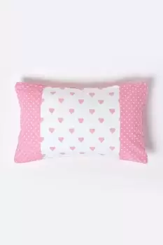 Cotton Hearts and Polka Dots Cushion Cover