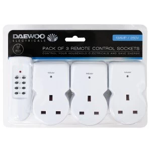 Daewoo Remote Control Sockets - 3 Pack