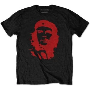 Che Guevara - Red on Black Unisex Large T-Shirt - Black