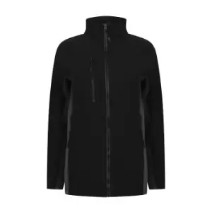 Henbury Adults Unisex Contrast Soft Shell Jacket (XL) (Black/Charcoal)