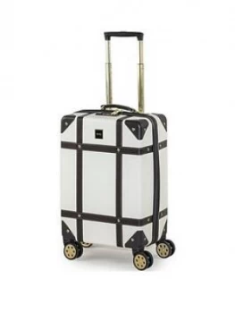 Rock Luggage Vintage Carry-On 8-Wheel Suitcase - Cream