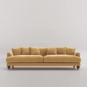 Swoon Holton Velvet 3 Seater Sofa - 3 Seater - Biscuit
