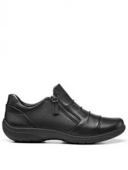 Hotter Alder Flat Shoe, Black, Size 6, Women