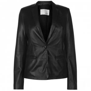 Oui Oui Leather Jacket - 9990 Black