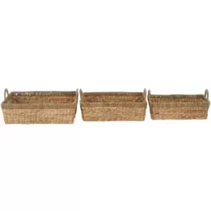 Double Seagrass Rim Storage Baskets - Premier Housewares