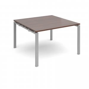 Adapt II square Boardroom Table 1200mm x 1200mm - Silver Frame Walnut
