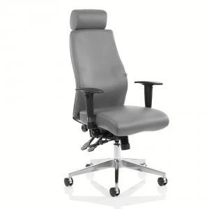 Adroit Onyx Ergo Posture Chair With Headrest With Arms Bonded Leather