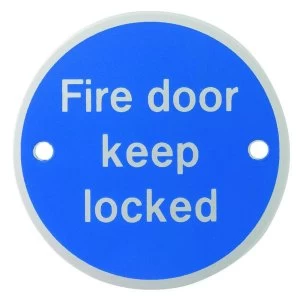 Wickes FD121 Fire Door Keep Locked Safety Sign - 70mm PVC