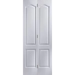 4 Panel Primed Woodgrain Effect Unglazed Internal Bi Fold Door H1950mm W595mm