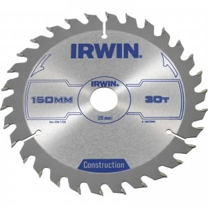 Irwin ATB Construction Circular Saw Blade 150mm 30T 20mm