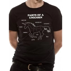 CID Originals - Parts Of A Unicorn Mens Medium T-Shirt - Black