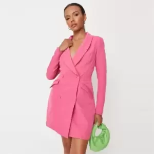 Missguided Button Side Blazer Dress - Pink