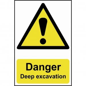 Scan Danger Deep Excavation Sign 400mm 600mm Standard