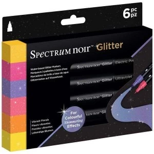 Spectrum Noir Glitter Marker Pens Vibrant Florals Set of 6