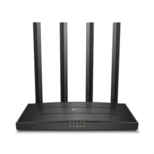 TP Link AC1900 Wireless MU-MIMO WiFi Router WiFi 5 (802.11ac) Dual Band (2.4 GHz / 5 GHz) Ethernet LAN Black Tabletop Router