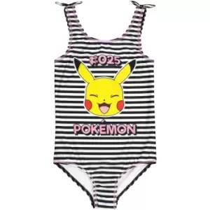 Pokemon Girls Pikachu One Piece Swimsuit (5-6 Years) (Black/White/Pink)
